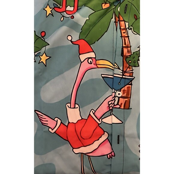 Summer Everest Men's Button Up Flamingo Christmas, Collar, *NEW* Size 3XL - Picture 4 of 4